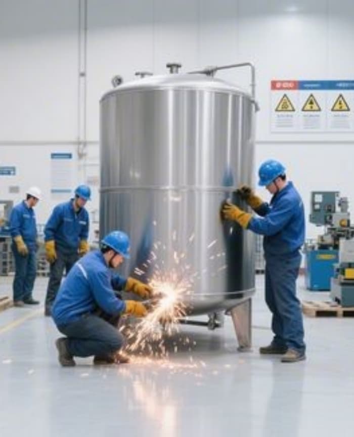 不銹鋼儲(chǔ)料罐制作